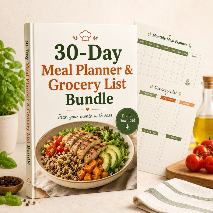 30-Day Meal Planner + Weekly Shopping Lists